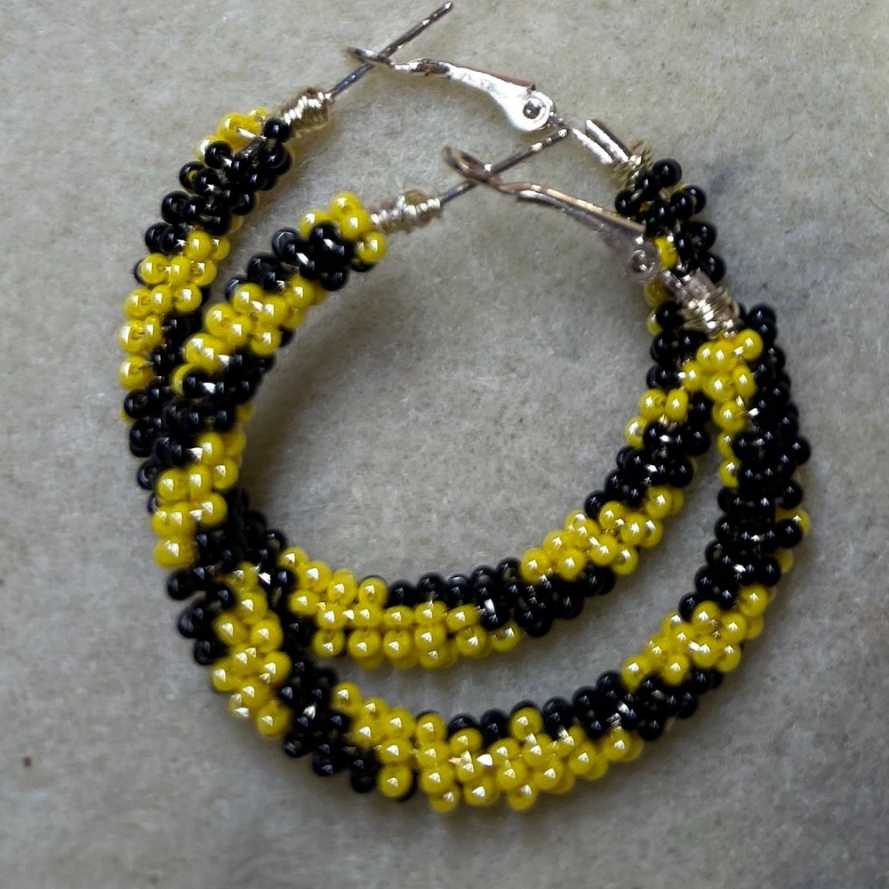 Handmade Honeybee Hoop Earrings